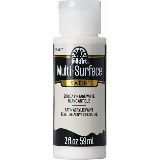 FolkArt Multi-Surface Satin Acrylic Paint, 2 fl. oz., Vintage White