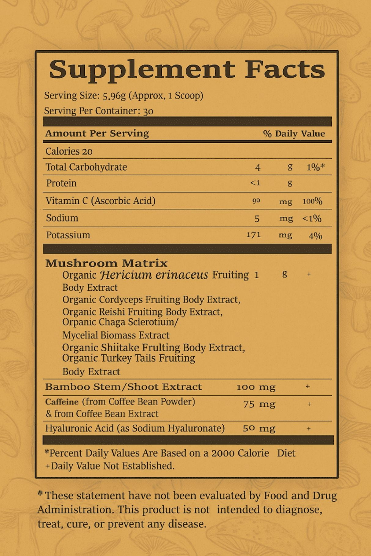 Essence & Rituals Mushroom Coffee Blend- Decaffeinated/Caffeinated Instant Coffee with Lion's Mane, Reishi, Chaga, Cordyceps- Gut, Brain, Focus & Energy Support- 30 Servings (Caffeinated)