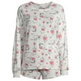 thumbnail image 6 of Disney Long Sleeve Round Neck Graphic Print Pajamas (Women's or Women's Plus) 2 Piece Set, 6 of 6