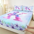 thumbnail image 3 of Homewish Initial K Letter Queen Sheet Sets for Teens, Magic Butterfly Animal Flat Sheet, Cartoon Dreamy Floral Queen Fitted Sheet, Luxury Bedroom Decor, 4 Pieces, 3 of 7