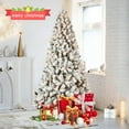 thumbnail image 4 of Tcbosik 6ft Artificial Christmas Tree with Lights and 779 Branch Tips, Pre-lit Flocked Xmas Tree, Indoor Holiday Decoration, White & Green, 4 of 9