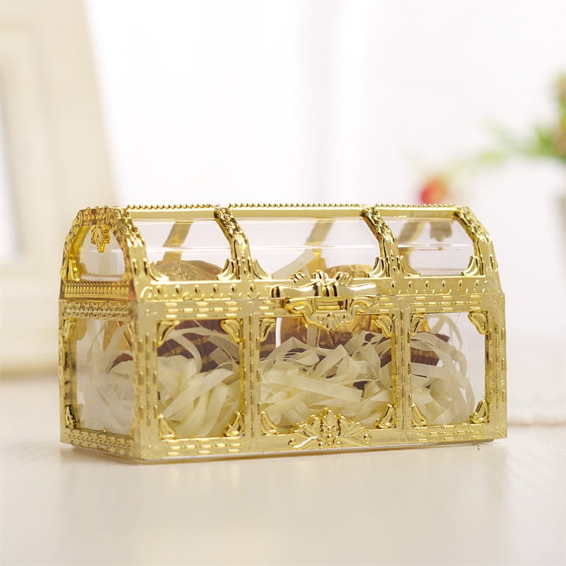 Treasure Chest Candy Boxes Plastic Wedding Favor Boxes Clear Jars Candy Storage Boxes Gift Boxes