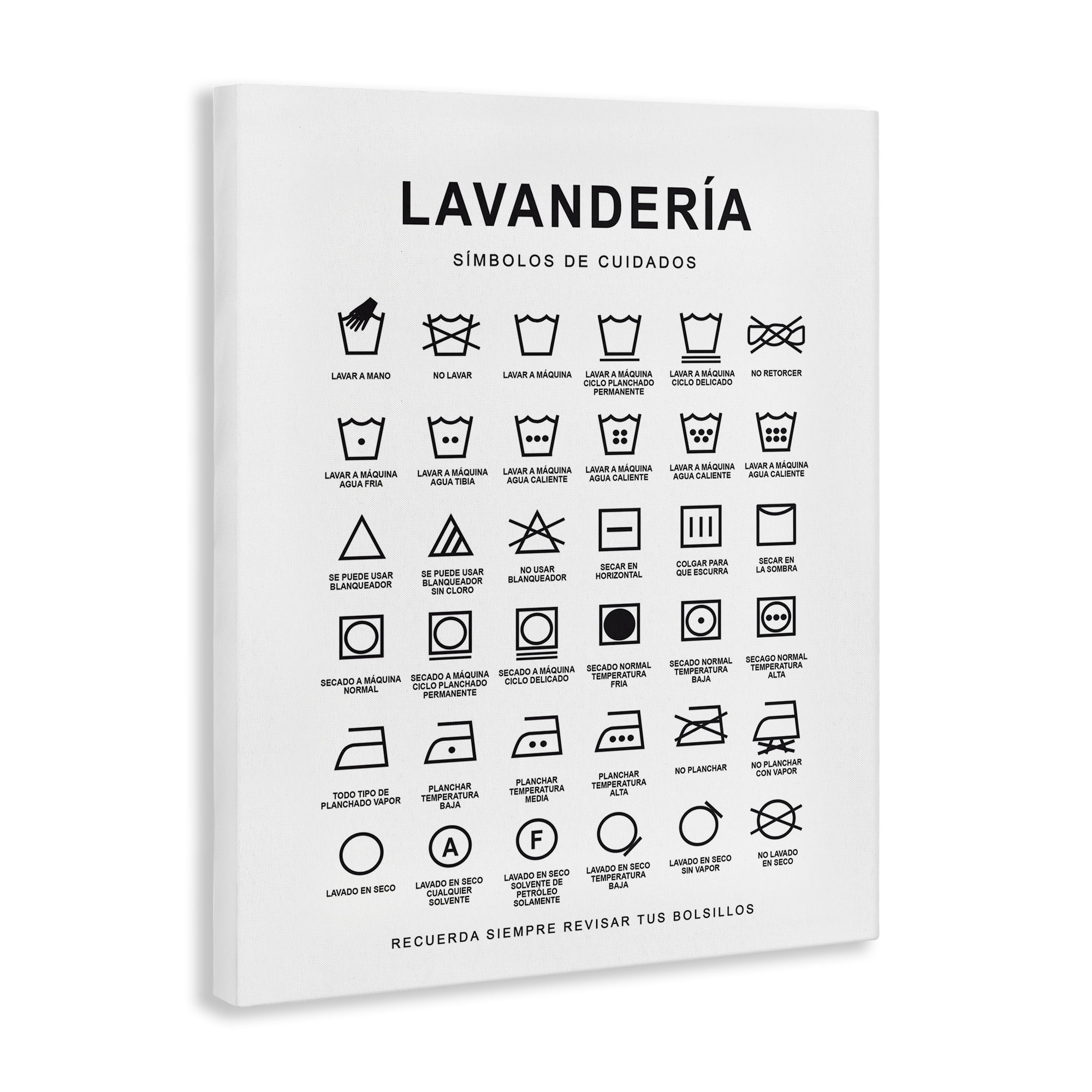 Stupell Industries Guía de Lavado de Ropa Bath & Laundry Painting Wrapped Canvas Art Print Wall Art, 24 x 30