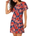 thumbnail image 2 of Naloa Hand Drawn Tomatoes Print Women Nightgowns,Womens Loungewear,Short Sleeve Sleepwear,Comfy Ladies Nightdress, 2 of 6