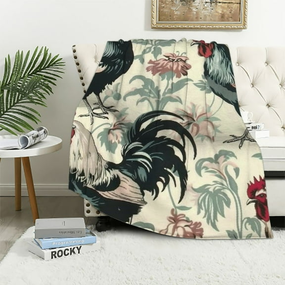 PRATYUS Farm Animal Blanket Throw, Cozy Lightweight Plush Cow Chicken Pig Sheep Horse Rabbit Farm Animals Blanket, Gifts for Kids Women White