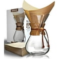 thumbnail image 1 of fafa-Pour Cafetière en Verre - Kit Barista 6/8/10 Tasses avec Filtre en Acier Inoxydable 304 pour Maison, Bureau, Camping, Cafés - Ensemble de Goutteur à Café Facile à Nettoyer (Chiffon & Brosse Inclus) (8 Tasses/28 Oz-Filtre Papier), 1 of 4