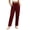 Wine, variant on Ynynloco Women's 100%Cotton Pants High Waist Drawstring Cinch Bottom Lounge Loose Casual Trouser with Pockets