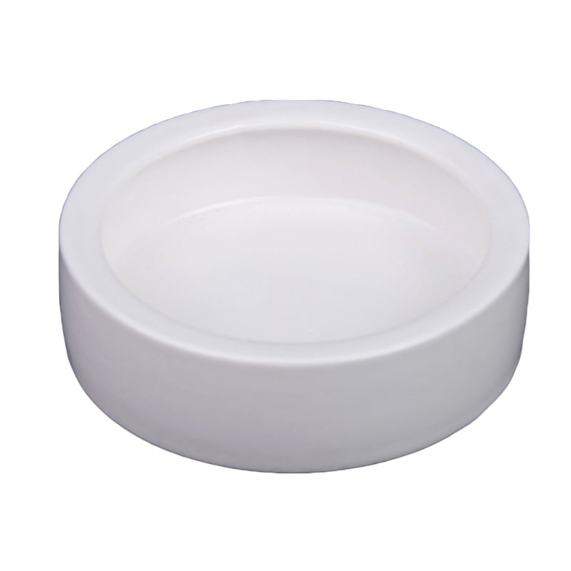 White Ceramic Reptile Round Feed Bowl Worm Dish Pet Bowls Mini Food Water Feeder 