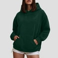 thumbnail image 2 of Kaprioy Womens Oversized Acid Wash Hoodie Unisex Heavyweight Cotton Hoodies Fleece Vintage Washed Sweatshirt Fall Fashion Clothes Dark Green, XL, 2 of 6