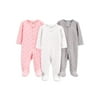 Child of Mine by Carter's Baby Girls Interlock Cotton Sleep 'N Play Pajamas, 3-Pack, Preemie-6/9 Months