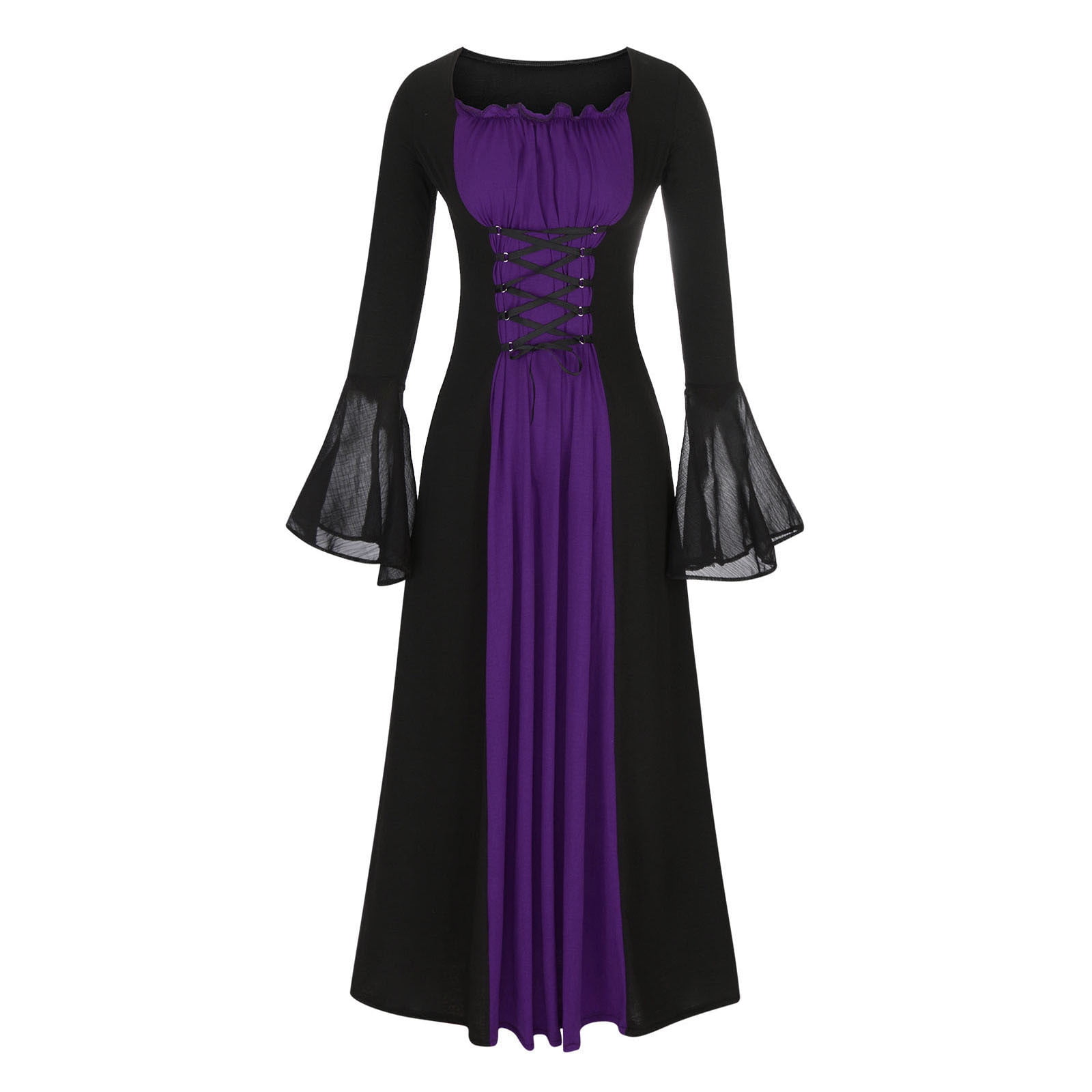Women's Victorian Dress Flare Sleeve Renaissance Medieval Vintage ...
