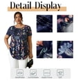 thumbnail image 6 of Cuteduck Women Plus Size Tops Short Sleeve Summer Floral Print Blouses Round Neck Loose Casual Bohemian Flowy Shirts 1X-5X, 6 of 10