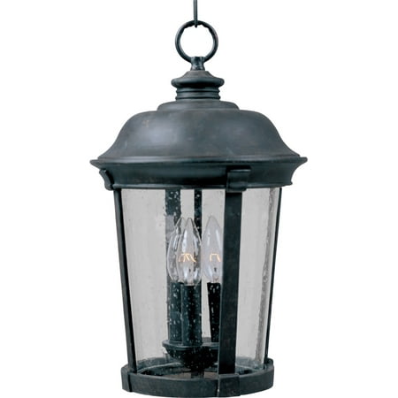 10.25 Inch Three Light - Outdoor Pendant 3 Light Bulb Fixture With Bronze Finish Die Cast Aluminum Material Candelabra Bulbs 10 inch 120 Watts