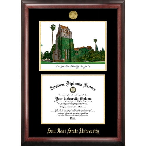 Campus Images IA997LGED-1185 8.5 x 11 in. University of Iowa Hawkeyes Kinnick Stadium Gold Embossed Diploma Satin Mahogany Frame with Lithograph