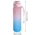 thumbnail image 3 of Botella de agua motivacional de 1L con botella de agua potable con gradiente de paja a prueba de fugas, 3 of 6
