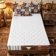 thumbnail image 4 of Erosebridal Retro Western Patchwork Print Zipper Full Size Comforter Sets with Fitted Sheet and 2 Pillowcases,Cowboy Horse Chevron Accent Zipper Bedding Set,Coffee Black,4pcs,Reversible, 4 of 6