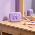 thumbnail image 4 of Silicone Headphone Storage Bag, Bow-Knot Decor Pouch, Portable Accessory Organizer, with Hanging Rope, Cute Mini Storage Case for Keys Cables Lipstick Daily Small Item Arrangement, 4 of 6