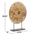 thumbnail image 4 of 22" x 29" Brown Plastic Rattan Handmade Abstract Sculpture with Black Stand, by DecMode, 4 of 7