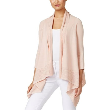 Open Front Cable - Cable & Gauge Womens Pointelle Open Front Cardigan Sweater