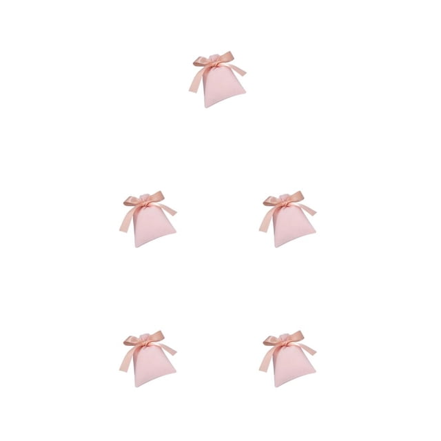 ZheElen Bag Bowknot Pouches Drawstring Packaging Storage Pendant Gift Birthday Light Pink 7*9cm 5Set