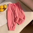 thumbnail image 4 of hengsof Girls Fashion Solid Color Casual Jogger Pants Summer Lightweight Drawstring Pocket Sweatpants for Kids 12 Months-11 Years, 4 of 8