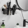 thumbnail image 5 of Soporte para secador de pelo montado en la pared, soporte para secador de pelo, baño, dormitorio, peinado, herramientas de cuidado de belleza, organizador, cesta de almacenamiento (negro), 5 of 5