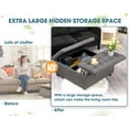 thumbnail image 3 of Grepatio 35.5" Large Square Storage Ottoman, Lift Top Ottoman Bench With Storage, Tufted Upholstered Coffee Table for Living Room, Bedroom (Grey), 3 of 7
