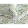 thumbnail image 3 of Ambesonne Leaf Print Quilted Bedspread Set 3 Pcs, Line Boho Leaves Fall, Queen, Dark Ceil Blue and Fern Green, 3 of 4