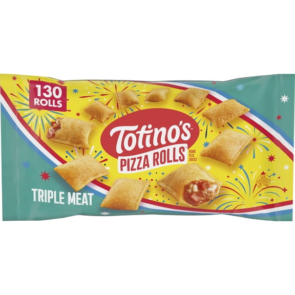 Totino's Pizza Rolls, Triple Meat Flavored, Frozen Snacks, 130 Rolls, 63.5 oz