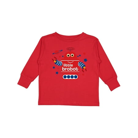 

Inktastic Robot Little Brother Boys Long Sleeve Toddler T-Shirt