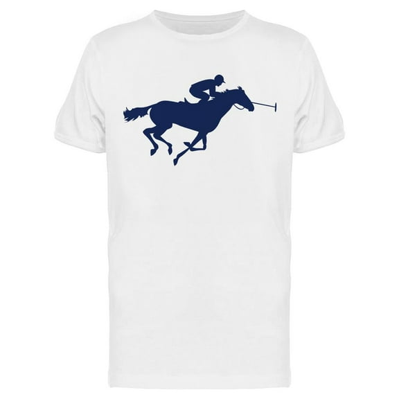 Blue Polo Player Design T-Shirt Men -Image by Shutterstock, Male Large