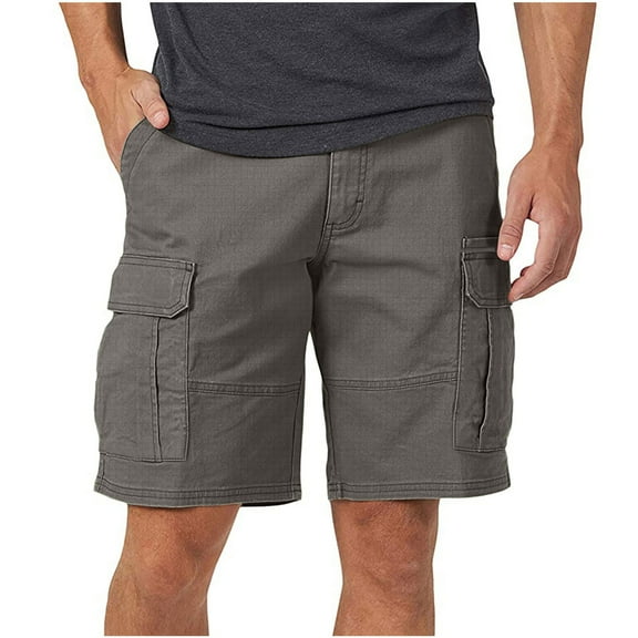Mens Shorts,Mens Pocket Solid Color Casual Five Point Casual Shorts