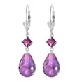 thumbnail image 2 of Galaxy Gold 11 CTW 14k Solid White Gold Innovations Amethyst Diamond Earrings, 2 of 3