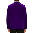 thumbnail image 3 of INSPIRE CHIC Velvet Suit Jacket for Men's Contrast Lapel Wedding Party Velour Blazer XL Purple, 3 of 5