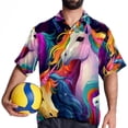 thumbnail image 4 of Robot Unicorn Attack Men's Short Sleeve Poplin Shirts with Spread Collar Tops, Casual Printed Button Down Short Summer Beach Shirts for Men and Women, 4 of 6