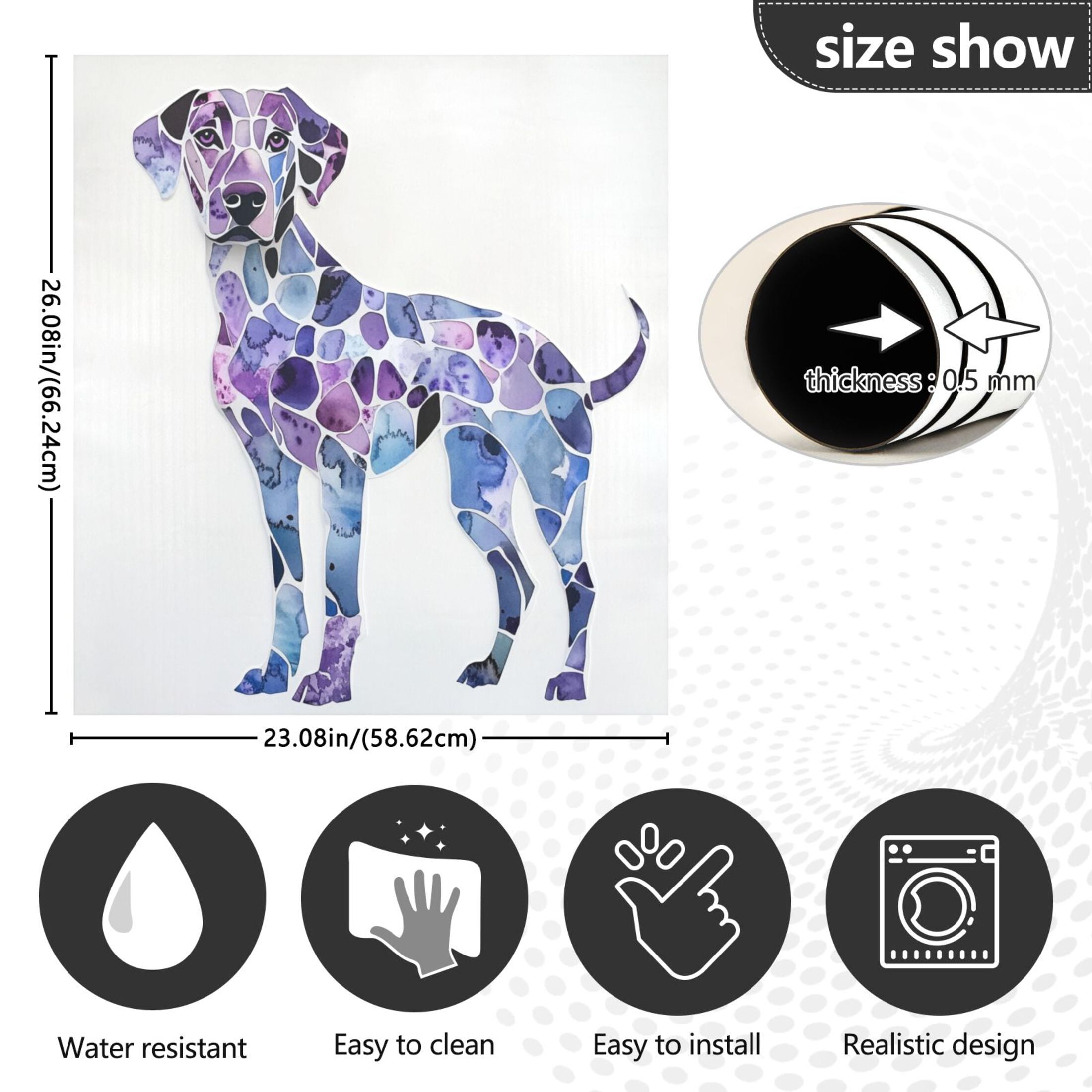Dishwasher Magnetic Sticker 23x26 Inch Refrigerator Magnetic Sticker Washing Machine Magnetic Sticker Kitchen Panel Magnetic Sticker Home Decor Blue Pretty Dog