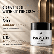 Pete & Pedro CLAY - Medium Hold, Matte Finish Hair Clay Volume & Hold, 2 oz