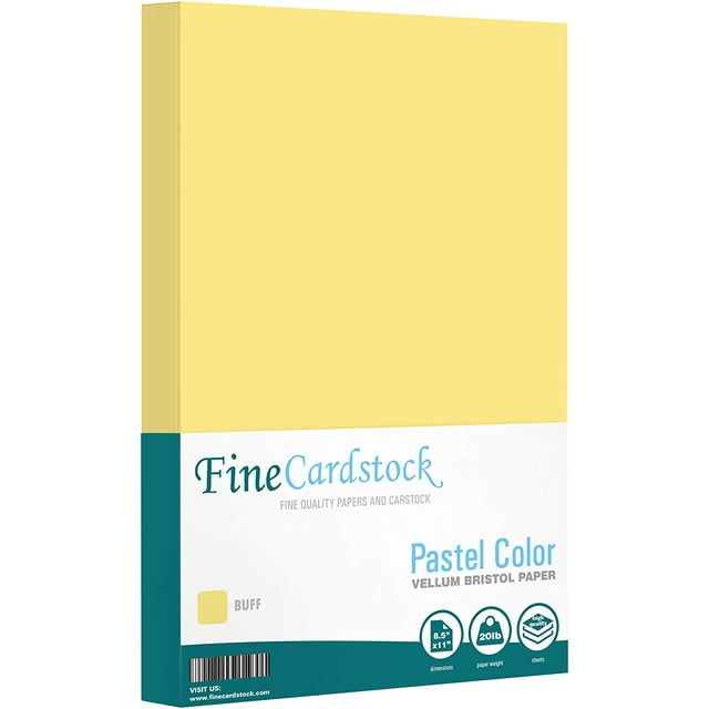 8.5 x 14” Pastel Color Paper – Great for Cards and Stationery Printing | Legal, Menu Size | Lightweight 20lb Paper | 100 Sheets | Buff