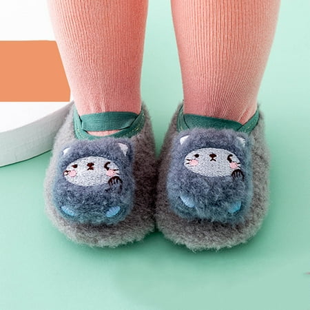 

Gubotare Baby Booties Baby Booties Girls Boys Slippers First Walkers Shoes Warm Socks Crib Shoes Gray 12 Months