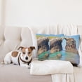 thumbnail image 4 of Ambesonne Summer Throw Pillow Cover 2 Pack, Spanish Seacoast Scenery, 16", Blue Cream, 4 of 7