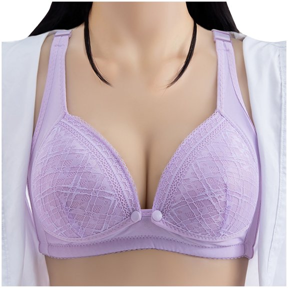 Strapless Backless Bra Women Pullover Bra Feature V-Neck Padded Bra Style W-1321 Purple 36