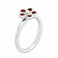thumbnail image 3 of 925 Sterling Silver Stackable Expressions Garnet Flower Ring Size: 10; for Adults and Teens; for Women and Men, 3 of 5