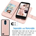 thumbnail image 3 of LG Tribute Dynasty Wallet Case, LG Risio 3 PU Leather Case, Tekcoo Luxury ID Cash Credit Card Slots Holder Carrying [Rose Gold] Folio Flip Cover [Detachable Magnetic Hard Case] & Kickstand, 3 of 6