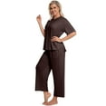 thumbnail image 5 of DAKIMOE Lounge Sets for Women Short Sleeve Tops and Long Pants Soft Comfy Pajamas Set 2 Piece Loungewear Nightwear Pjs Sleepwear Outfits for Women S-XXL, 5 of 7