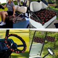 thumbnail image 7 of XYZCANDO Cherry 4pcs Golf Cart Seat Covers Golf Cart Steering Wheel Covers 2pcs Golf Cart Flag Golf Cart Decor Easy to Install Golf Cart Blanket Steering Wheel Protector Double Sided Golf Flags Black, 7 of 7