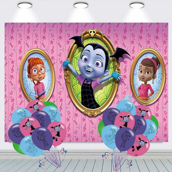 Vampirina Backdrop Balloons Banner Party Decorations Taspestry Wall Decor Background Poster Supplies