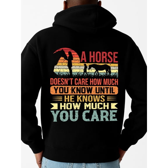 Horse Lover Hoodie graphic hoodies men polyester black Perfect for Sports winter Vintage Unisex Shirt Crewneck tshirts