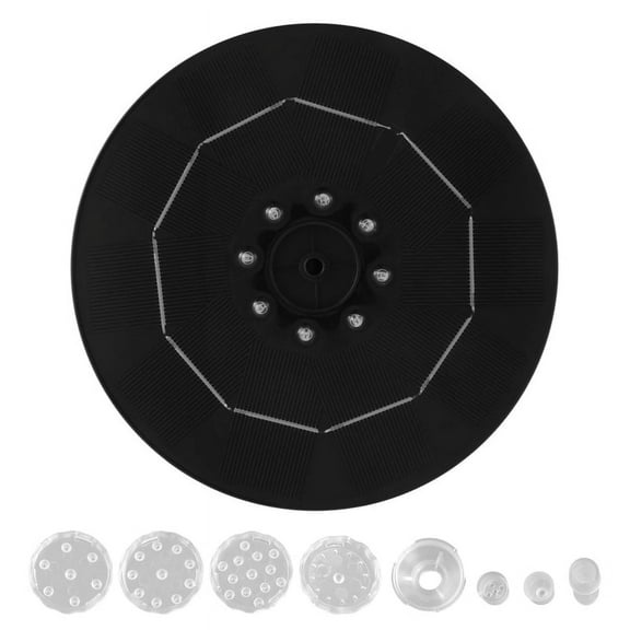 18CM LED Solar Fountain Pump with 3000mAh Battery 3.5W 6 Nozzles Fountain Pump for Bird Bath Garden Water Cycling