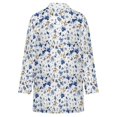 thumbnail image 5 of Women's Plus Size White Blue Floral Cardigan, Long Sleeve Open Front Tunic with Pockets, 5 of 8