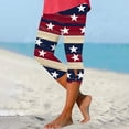 thumbnail image 2 of Pantalones de Pijama Capri para las Mujeres Día de la Independencia Impreso Leggings, 3/4 Longitud Pantalones Capris Cintura Elástica Alta, Poliéster Desgaste Casual, 2 of 8